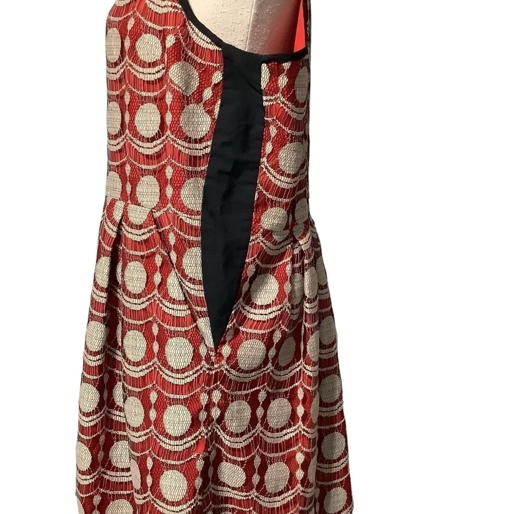 HUNTER BELL‎ Maraschino Lace Fit & Flare Dress Size 14 Altered Red White